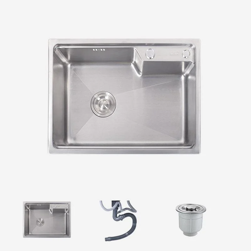 Stainless Steel Kitchen Sink 1 Holes Drop-In Noise-cancelling Design Kitchen Sink -Bathlova