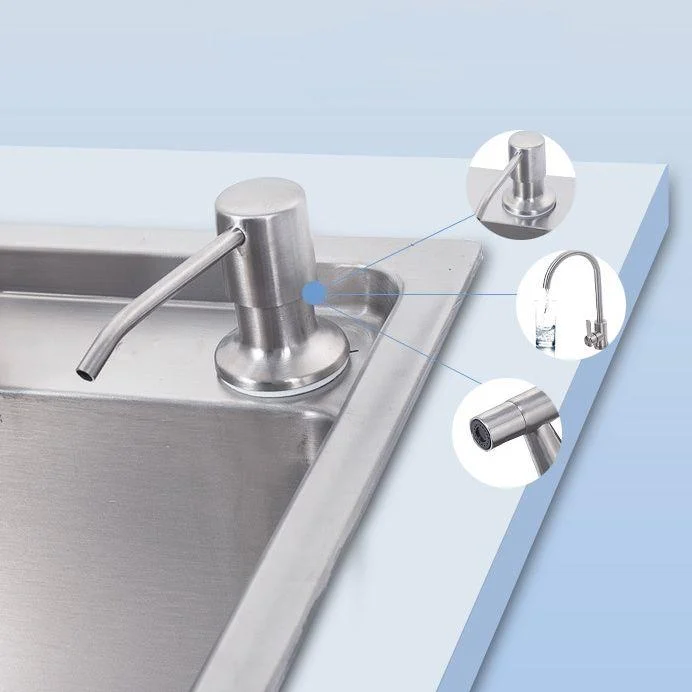 Stainless Steel Kitchen Sink 1 Holes Drop-In Noise-cancelling Design Kitchen Sink -Bathlova