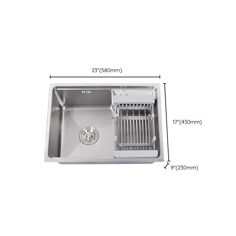 Stainless Steel Kitchen Sink 1 Holes Drop-In Noise-cancelling Design Kitchen Sink -Bathlova