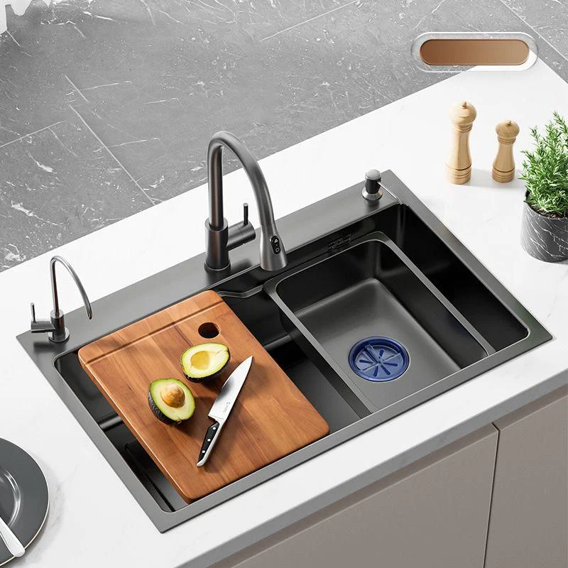 Stainless Steel Kitchen Sink 3 Holes Drop-In Noise-cancelling Design Kitchen Sink -Bathlova