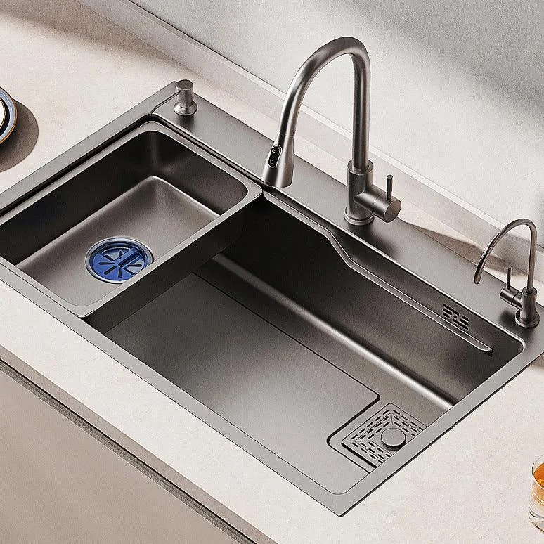 Stainless Steel Kitchen Sink 3 Holes Drop-In Noise-cancelling Design Kitchen Sink -Bathlova