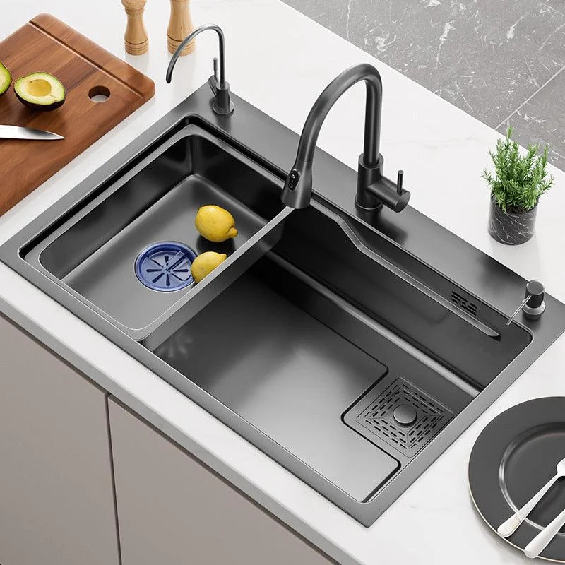 Stainless Steel Kitchen Sink 3 Holes Drop-In Noise-cancelling Design Kitchen Sink -Bathlova