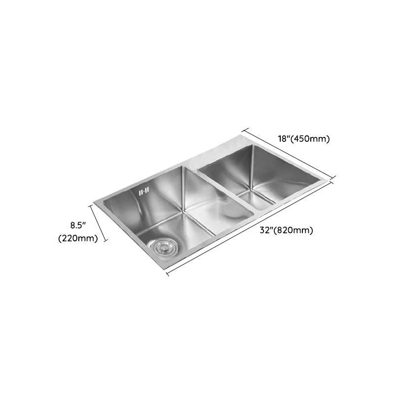 Stainless Steel Kitchen Sink Contemporary Double Bowl Kitchen Sink -Bathlova