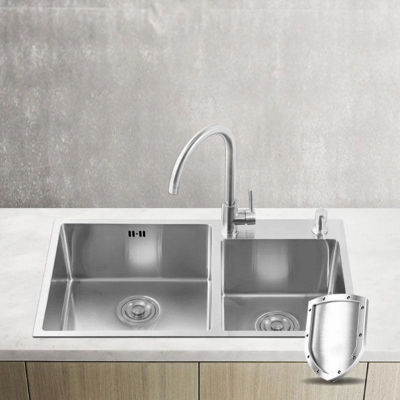 Stainless Steel Kitchen Sink Contemporary Double Bowl Kitchen Sink -Bathlova