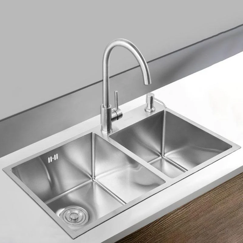 Stainless Steel Kitchen Sink Contemporary Double Bowl Kitchen Sink -Bathlova