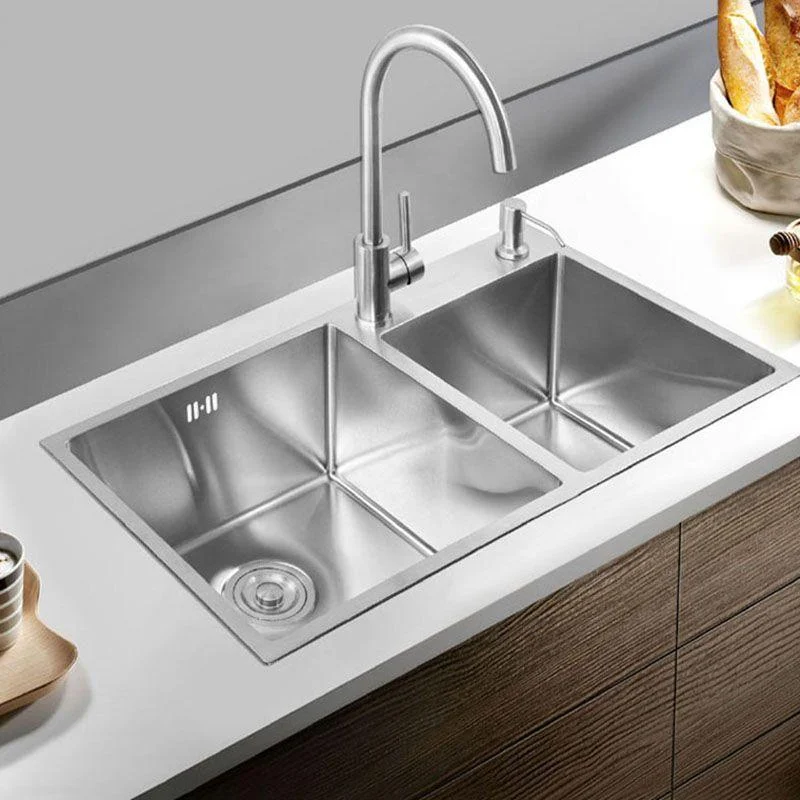 Stainless Steel Kitchen Sink Contemporary Double Bowl Kitchen Sink -Bathlova