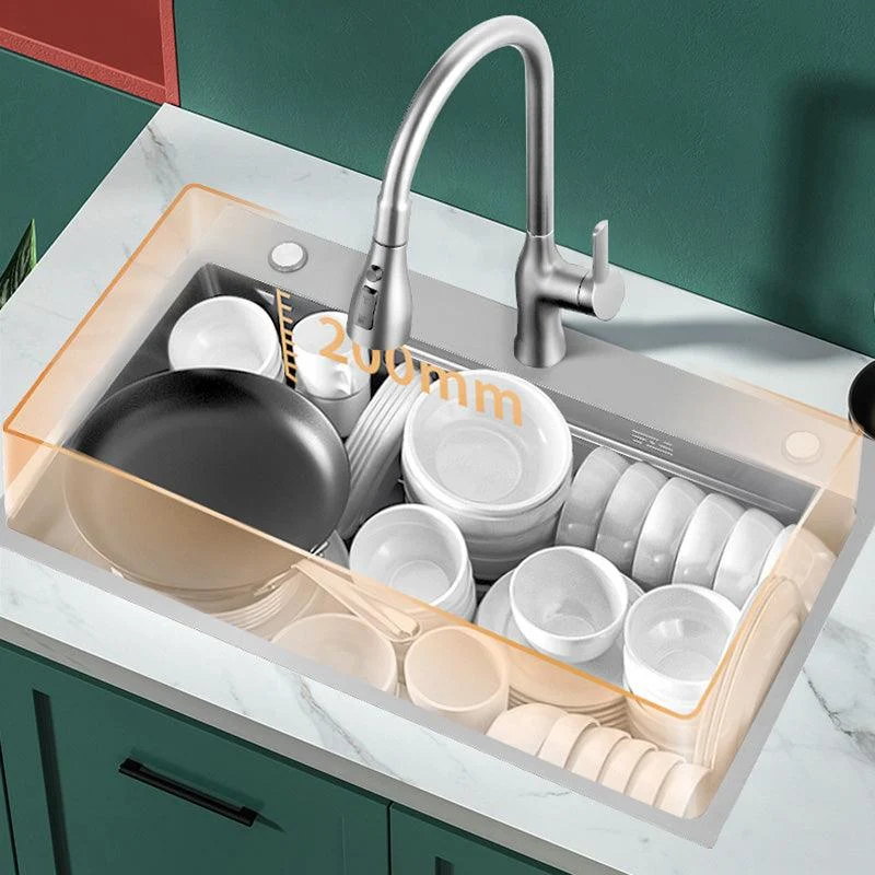 Stainless Steel Kitchen Sink Contemporary Kitchen Sink with Drain Assembly -Bathlova