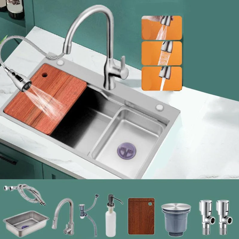 Stainless Steel Kitchen Sink Contemporary Kitchen Sink with Drain Assembly -Bathlova