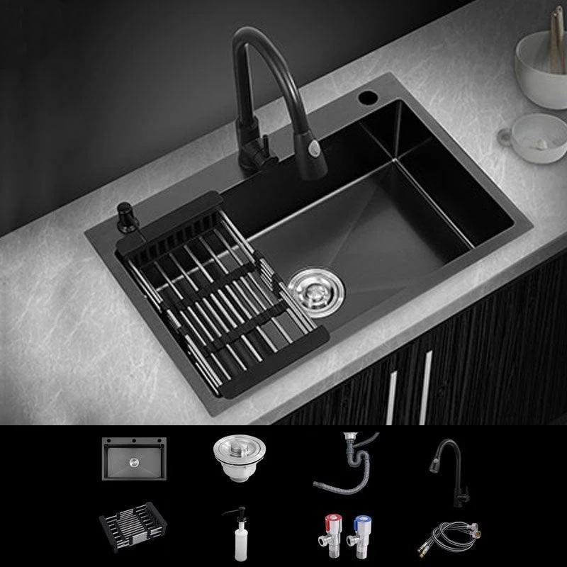 Stainless Steel Kitchen Sink Contemporary Style Single Bowl Kitchen Sink -Bathlova