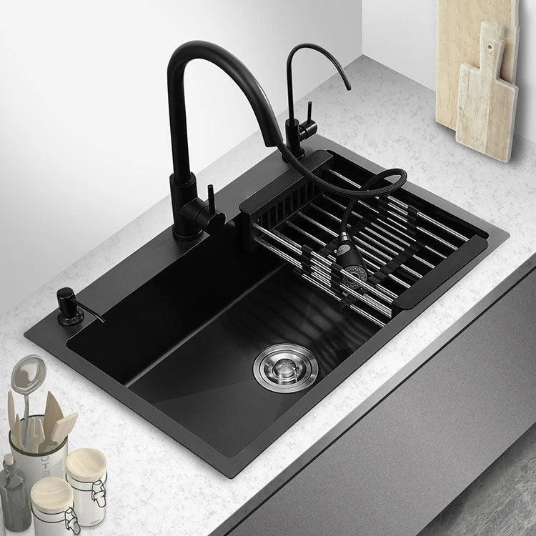 Stainless Steel Kitchen Sink Contemporary Style Single Bowl Kitchen Sink -Bathlova