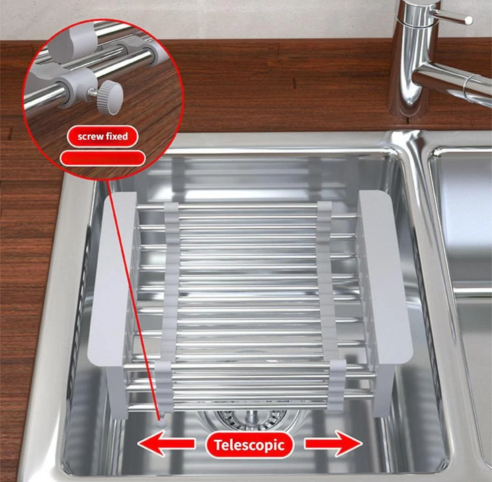 Stainless Steel Kitchen Sink Dish Drying Rack -Bathlova