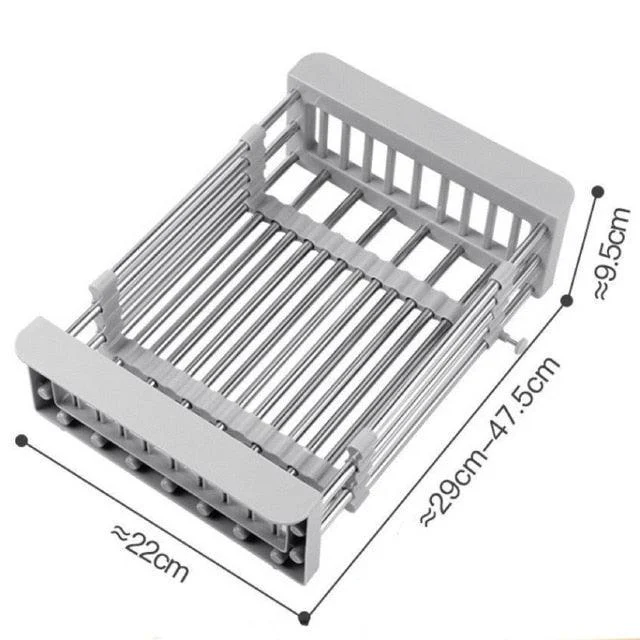 Stainless Steel Kitchen Sink Dish Drying Rack -Bathlova