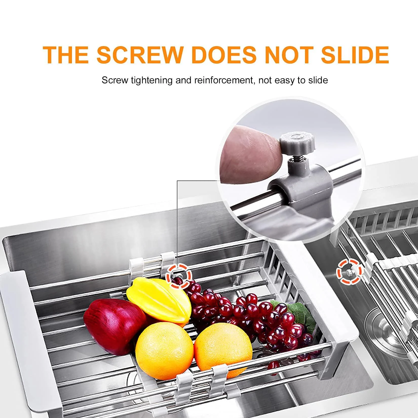 Stainless Steel Kitchen Sink Dish Drying Rack -Bathlova