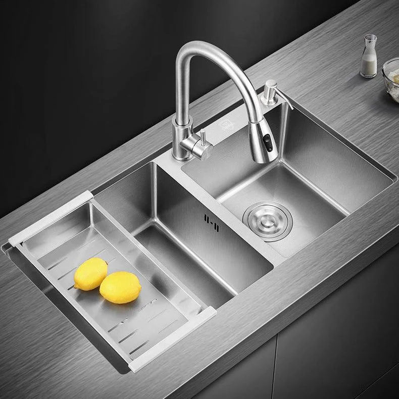 Stainless Steel Kitchen Sink Double Bowl Kitchen Sink with Rectangular Shape -Bathlova