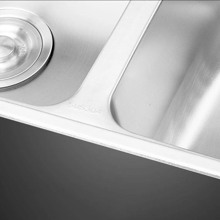 Stainless Steel Kitchen Sink Drop-In Contemporary Style Kitchen Double Sink -Bathlova