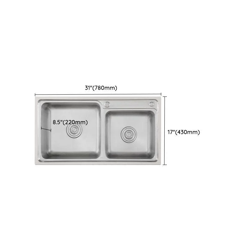 Stainless Steel Kitchen Sink Drop-In Contemporary Style Kitchen Double Sink -Bathlova