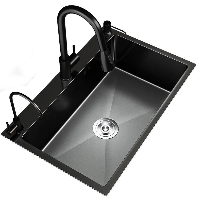 Stainless Steel Kitchen Sink Drop-In Install Kitchen Sink in Black -Bathlova