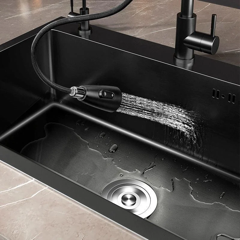 Stainless Steel Kitchen Sink Drop-In Install Kitchen Sink in Black -Bathlova