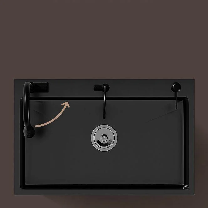 Stainless Steel Kitchen Sink Drop-In Install Kitchen Sink in Black -Bathlova