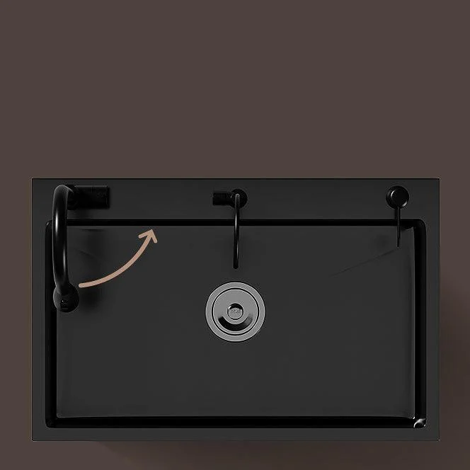 Stainless Steel Kitchen Sink Drop-In Install Kitchen Sink in Black -Bathlova