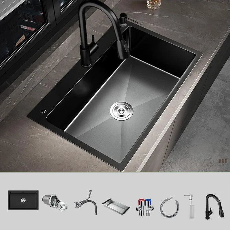 Stainless Steel Kitchen Sink Drop-In Install Kitchen Sink in Black -Bathlova