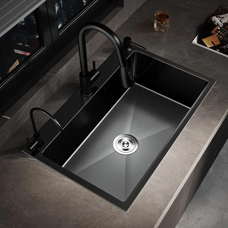 Stainless Steel Kitchen Sink Drop-In Install Kitchen Sink in Black -Bathlova