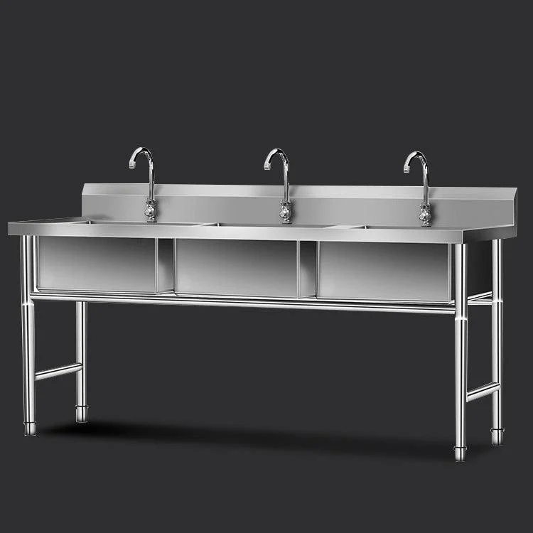 Stainless Steel Kitchen Sink Freestanding Kitchen Sink with Tap Included -Bathlova