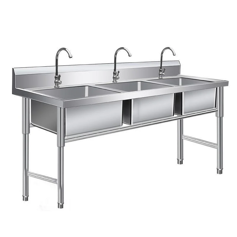 Stainless Steel Kitchen Sink Freestanding Kitchen Sink with Tap Included -Bathlova