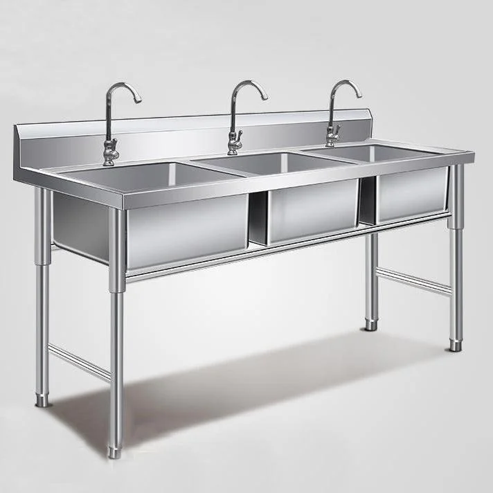 Stainless Steel Kitchen Sink Freestanding Kitchen Sink with Tap Included -Bathlova