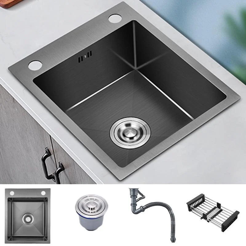 Stainless Steel Kitchen Sink Modern Bar Sink with Drain Strainer Kit -Bathlova