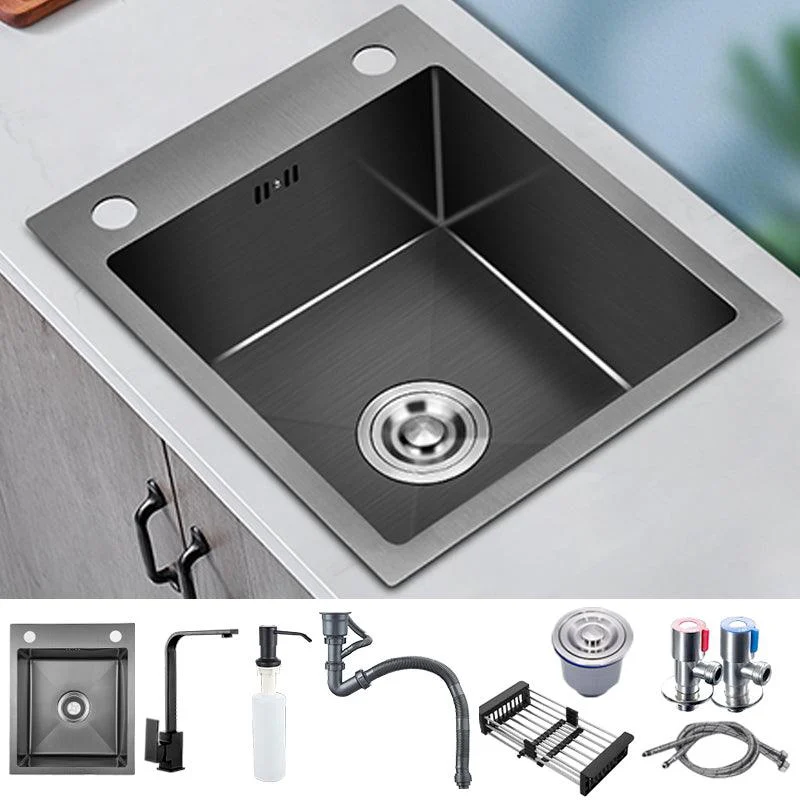 Stainless Steel Kitchen Sink Modern Bar Sink with Drain Strainer Kit -Bathlova