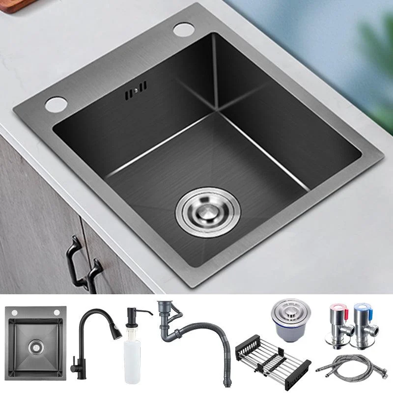 Stainless Steel Kitchen Sink Modern Bar Sink with Drain Strainer Kit -Bathlova