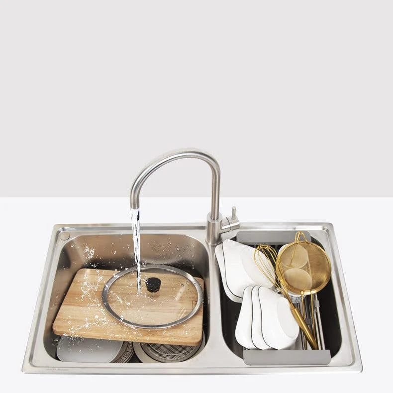 Stainless Steel Kitchen Sink Modern Kitchen Sink with Double Sink(Not Included Tap) -Bathlova