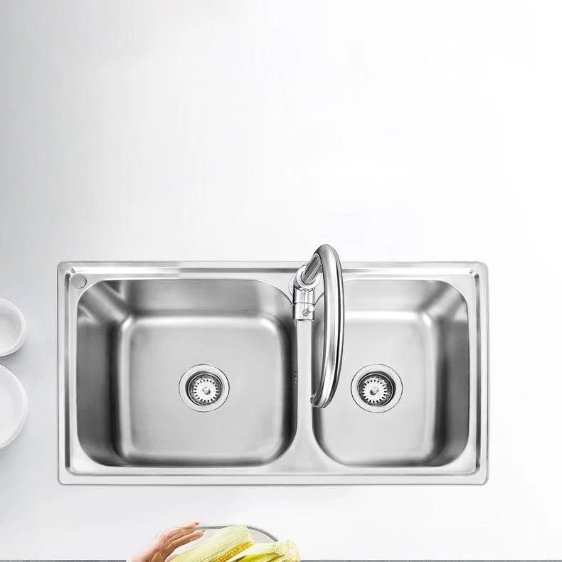 Stainless Steel Kitchen Sink Modern Kitchen Sink with Double Sink(Not Included Tap) -Bathlova