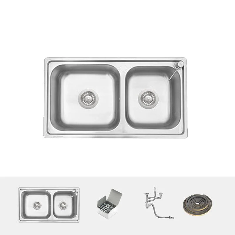 Stainless Steel Kitchen Sink Modern Kitchen Sink with Double Sink(Not Included Tap) -Bathlova