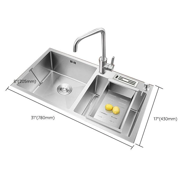 Stainless Steel Kitchen Sink Modern Kitchen Sink with Drain Assembly -Bathlova