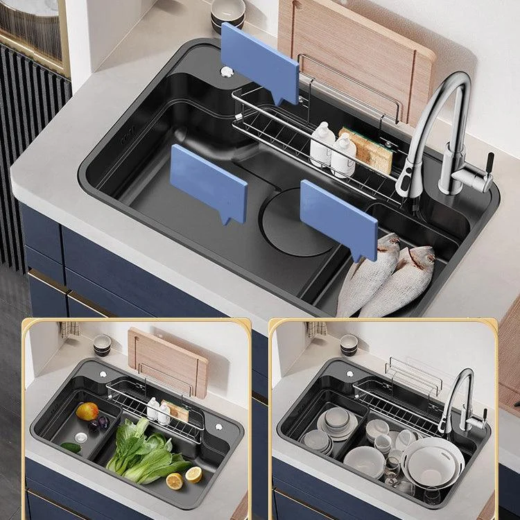 Stainless Steel Kitchen Sink Modern Style Kitchen Sink with Drain Strainer Kit -Bathlova