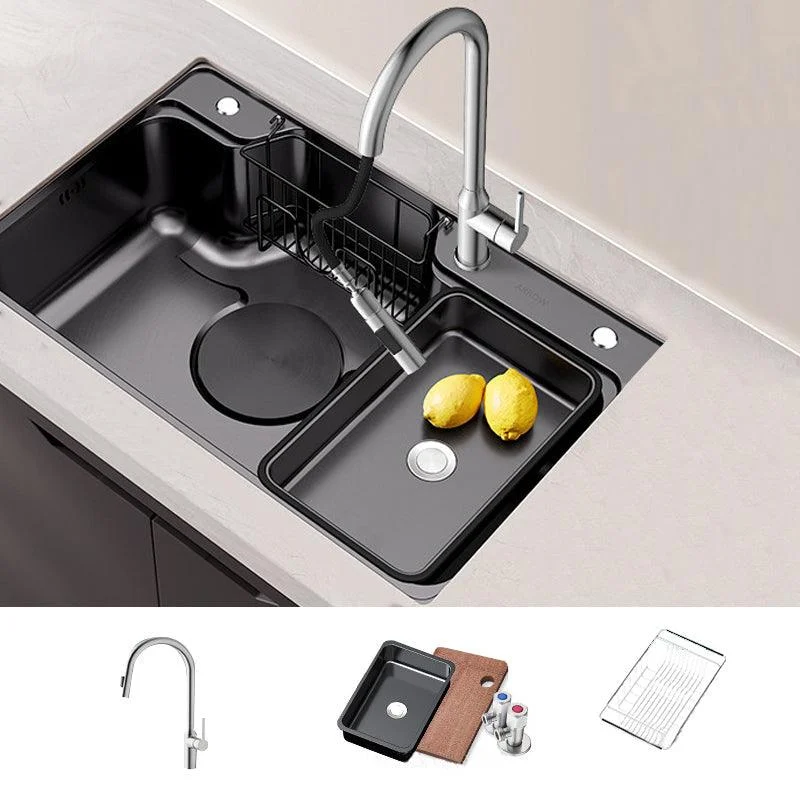 Stainless Steel Kitchen Sink Modern Style Kitchen Sink with Drain Strainer Kit -Bathlova