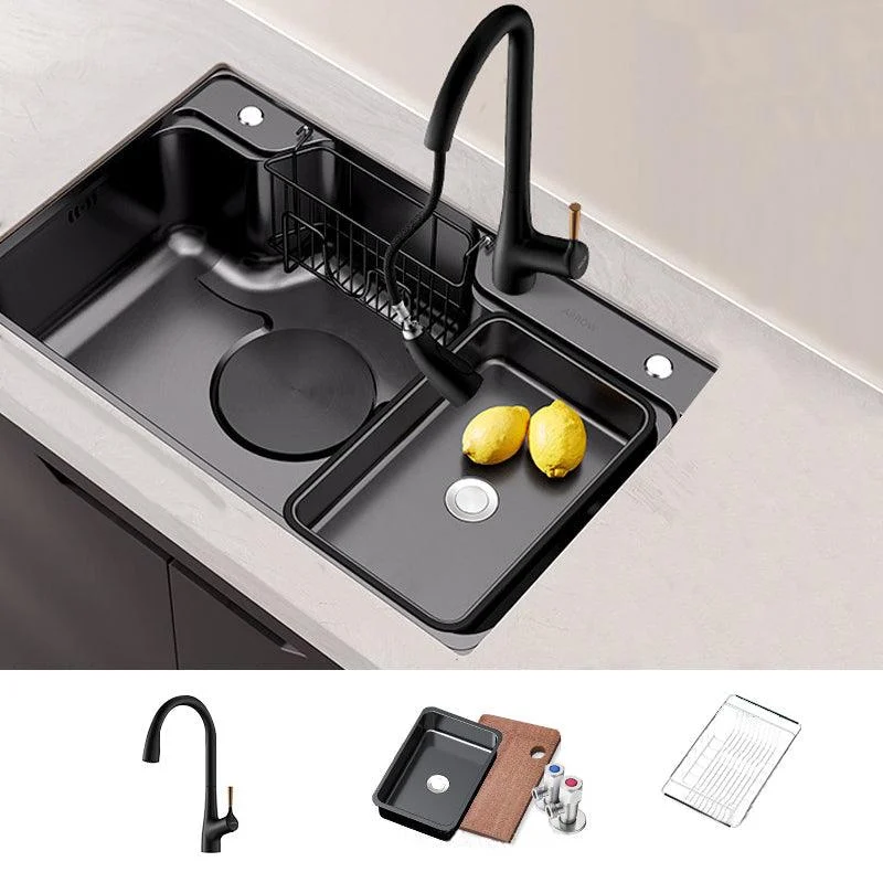 Stainless Steel Kitchen Sink Modern Style Kitchen Sink with Drain Strainer Kit -Bathlova