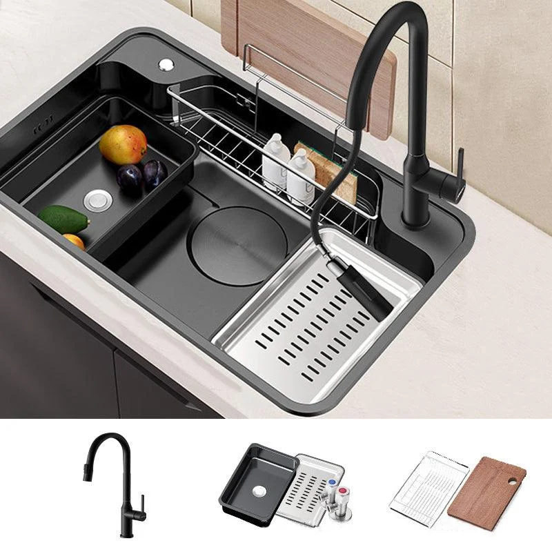 Stainless Steel Kitchen Sink Modern Style Kitchen Sink with Drain Strainer Kit -Bathlova