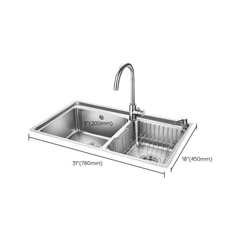 Stainless Steel Kitchen Sink Overflow Hole Design Kitchen Double Sink -Bathlova