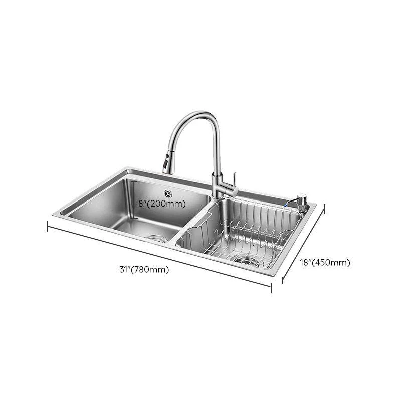 Stainless Steel Kitchen Sink Overflow Hole Design Kitchen Double Sink -Bathlova