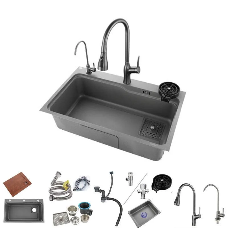 Stainless Steel Kitchen Sink Rectangle Shape Kitchen Sink with Single Bowl -Bathlova