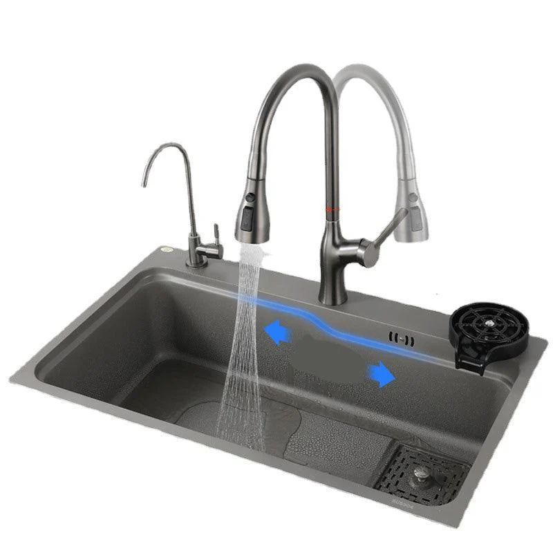 Stainless Steel Kitchen Sink Rectangle Shape Kitchen Sink with Single Bowl -Bathlova