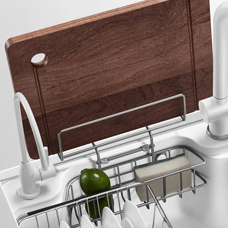 Stainless Steel Kitchen Sink Rectangular 1-Bowl Kitchen Sink with Cutting-Board -Bathlova