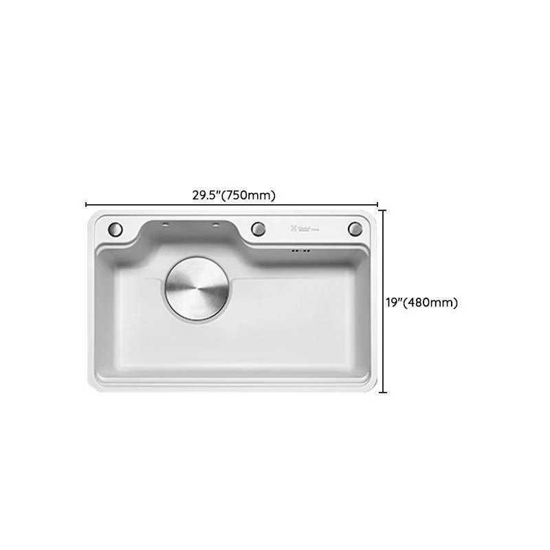 Stainless Steel Kitchen Sink Rectangular 1-Bowl Kitchen Sink with Cutting-Board -Bathlova