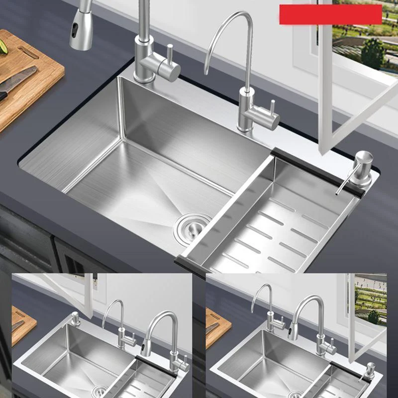 Stainless Steel Kitchen Sink Rectangular Shape Kitchen Sink with Drain Assembly -Bathlova