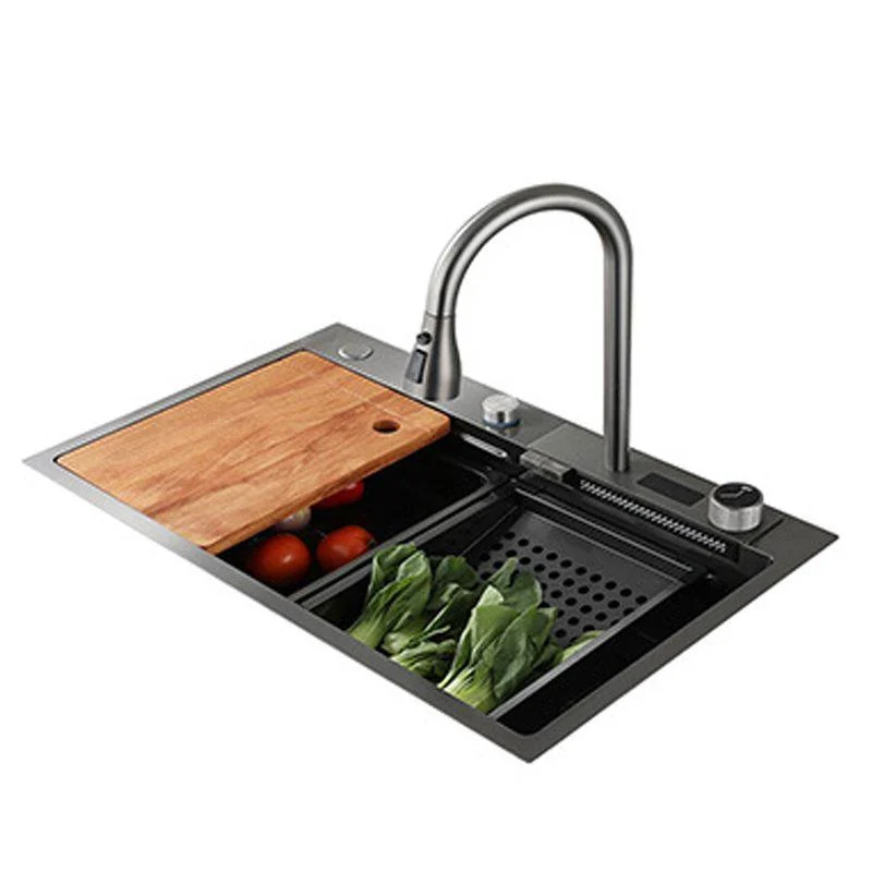 Stainless Steel Kitchen Sink Rectangular Shape Kitchen Sink with Drain Strainer Kit -Bathlova