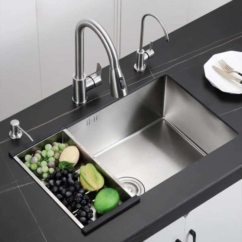 Stainless Steel Kitchen Sink Single Bowl Basin Sink With Drain -Bathlova