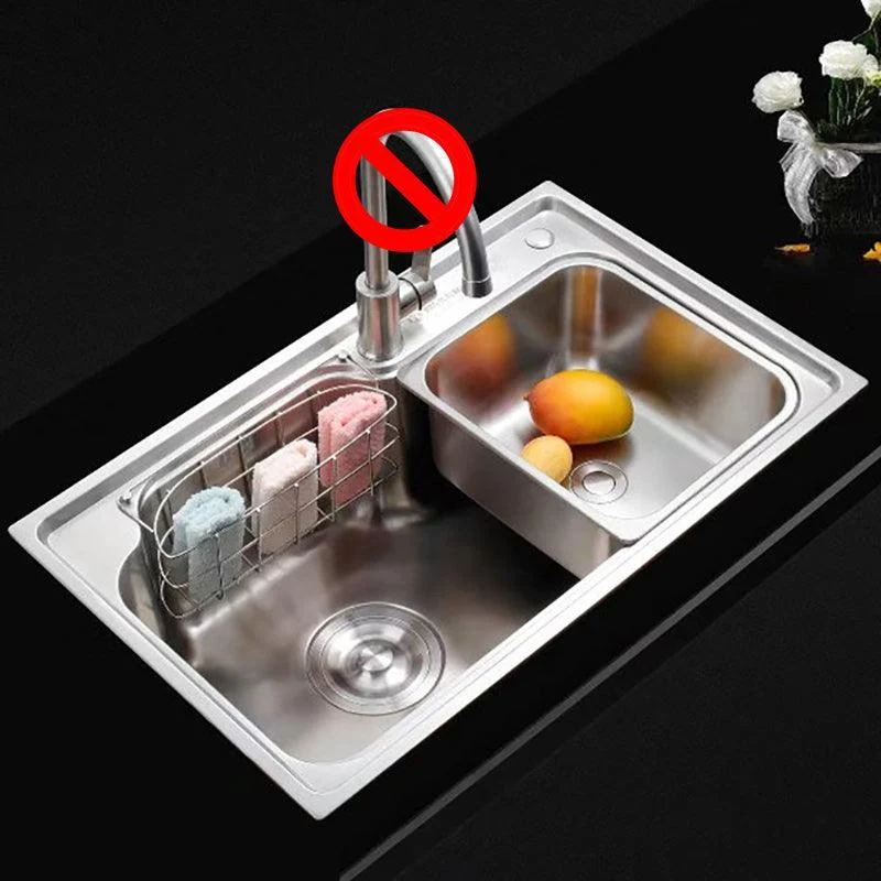 Stainless Steel Kitchen Sink Single Bowl Kitchen Sink(Not Included Tap) -Bathlova